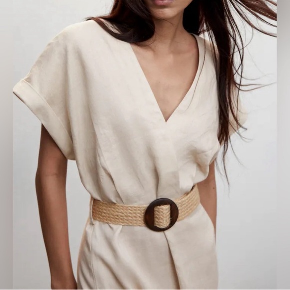 Mango belted linen midi dress size medium - Picture 7 of 10